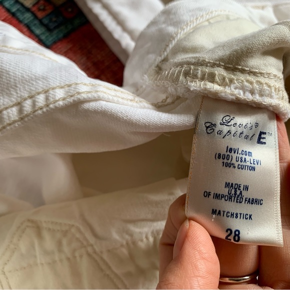 Vintage Levi’s matchstick Capital E white jeans sz 28 - Picture 7 of 12